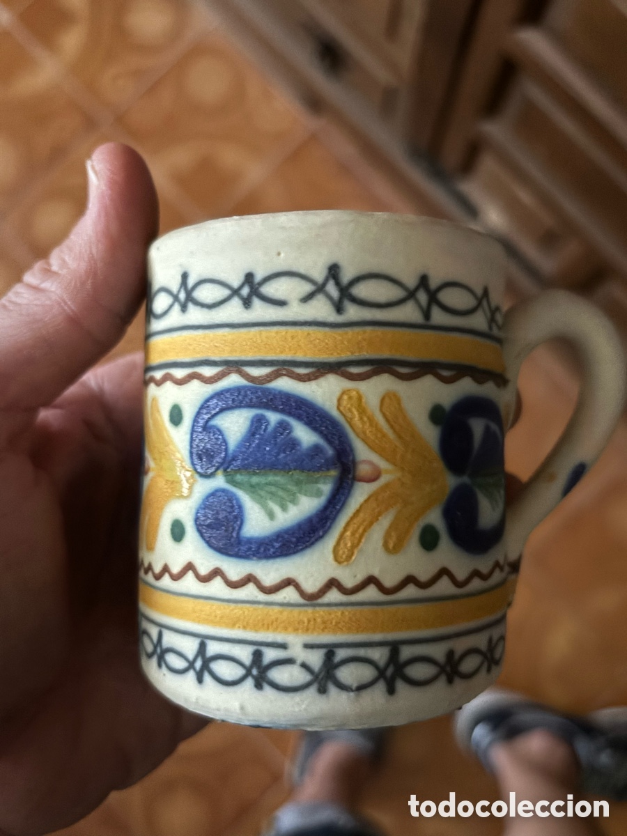 Antig&uuml;edades: Jarra con 6 vasos pintado a mano - Foto 4