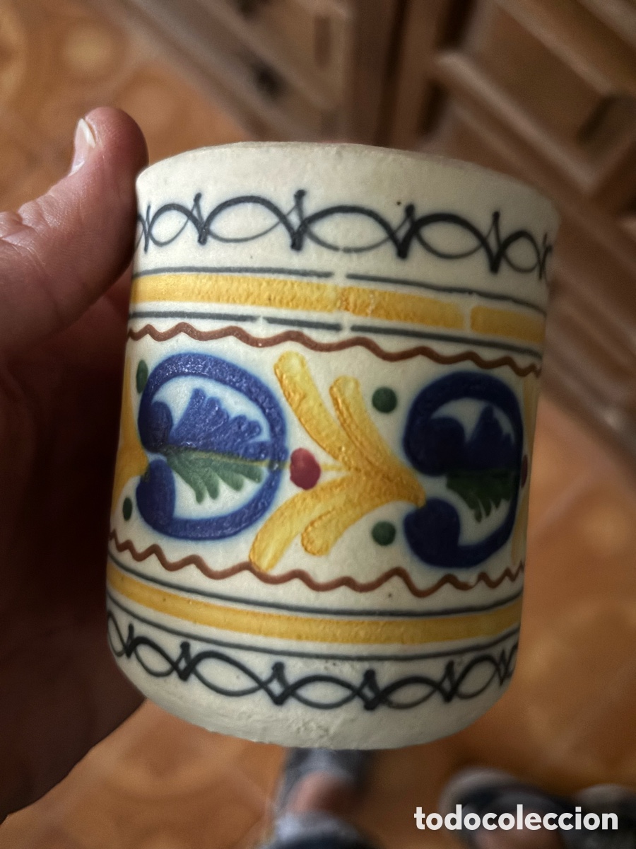 Antig&uuml;edades: Jarra con 6 vasos pintado a mano - Foto 5