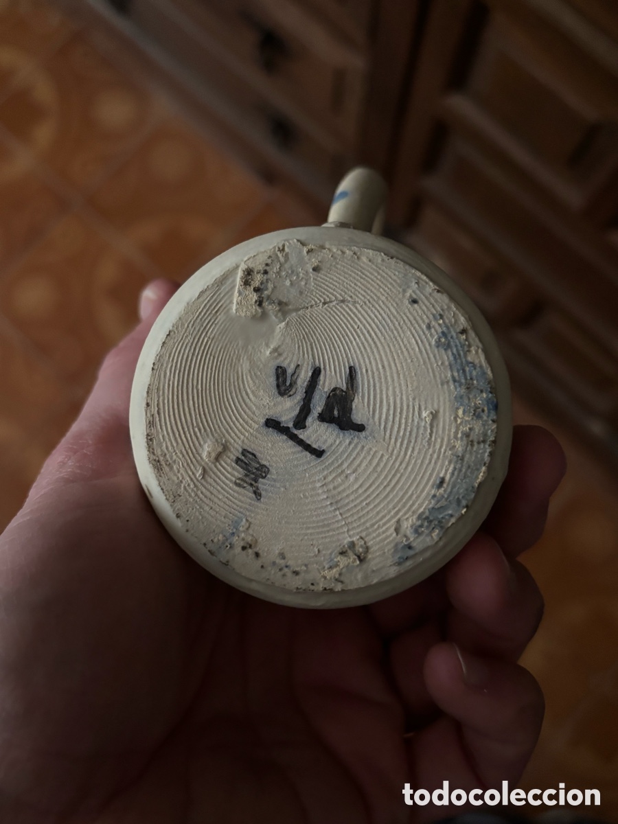 Antig&uuml;edades: Jarra con 6 vasos pintado a mano - Foto 6