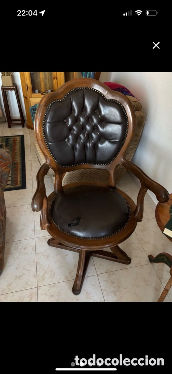 Antig&uuml;edades: Sill&oacute;n cl&aacute;sico de escritorio en nogal - Foto 2