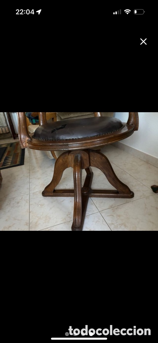 Antig&uuml;edades: Sill&oacute;n cl&aacute;sico de escritorio en nogal - Foto 4