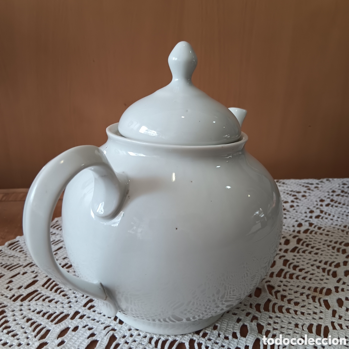 Antig&uuml;edades: Tetera porcelana blanca - Foto 2