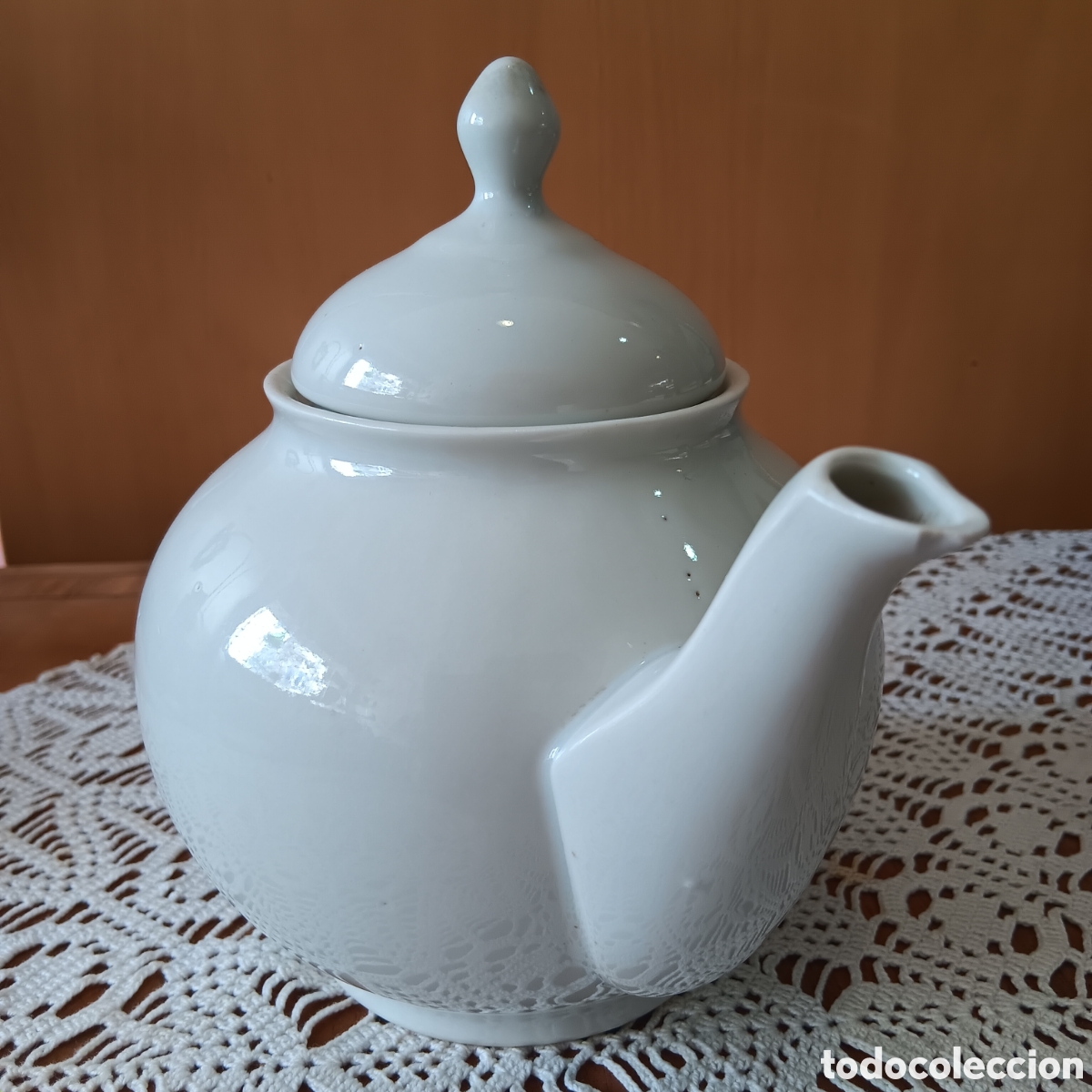 Antig&uuml;edades: Tetera porcelana blanca - Foto 3