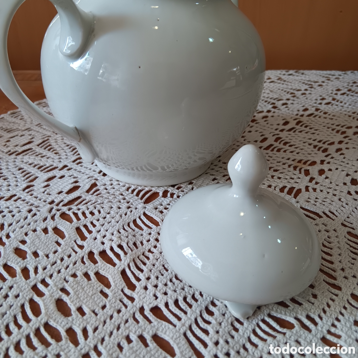 Antig&uuml;edades: Tetera porcelana blanca - Foto 6