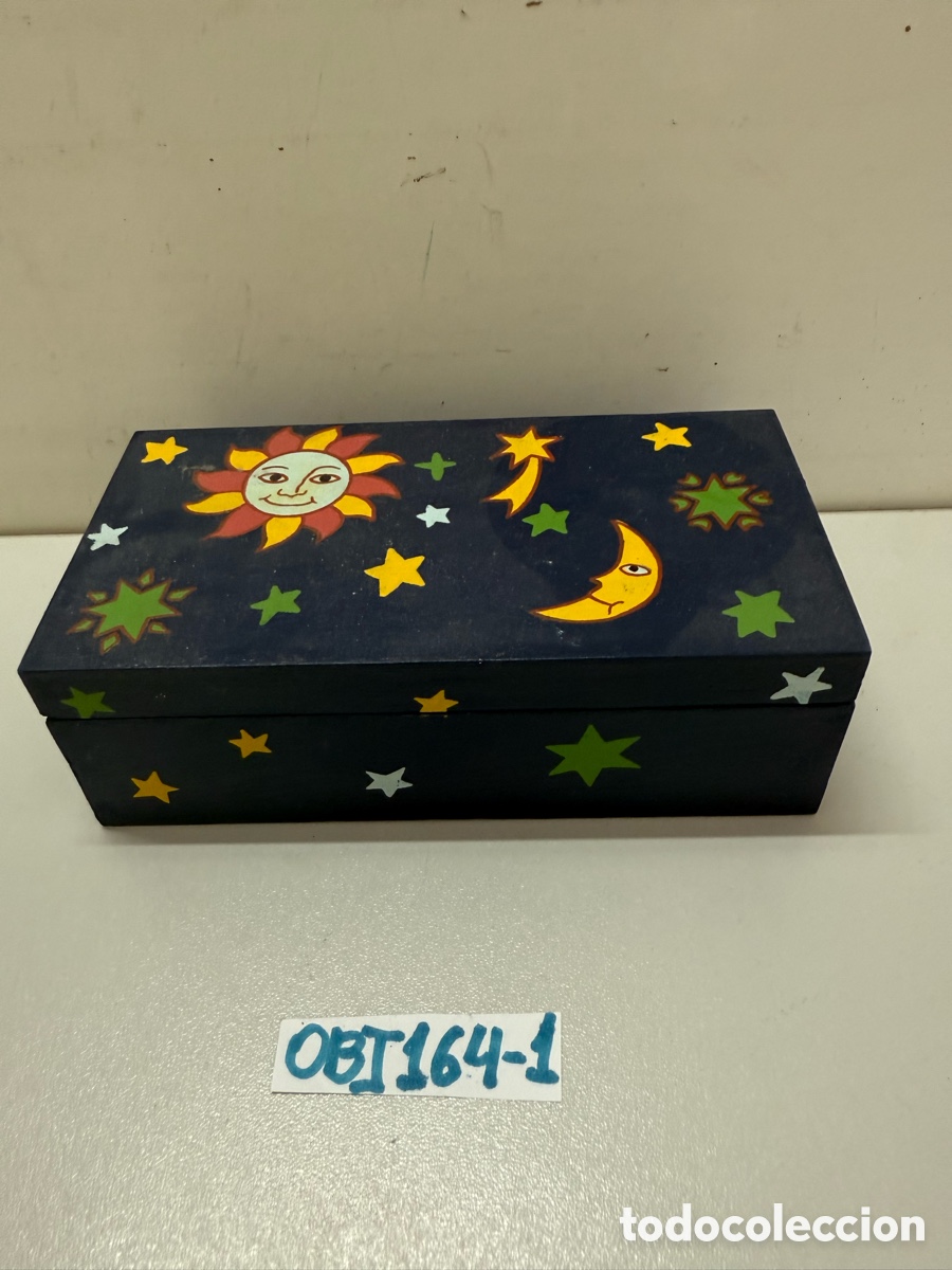 Antig&uuml;edades: Caja de madera pintada a mano - Foto 1