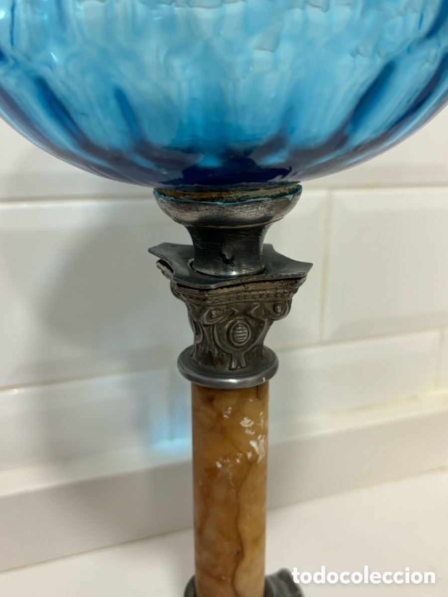 Antig&uuml;edades: Antiguo Quinque de calamina y cristal - Foto 7