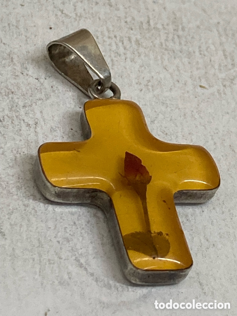 Antig&uuml;edades: Cruz de plata resina C409 - Foto 1
