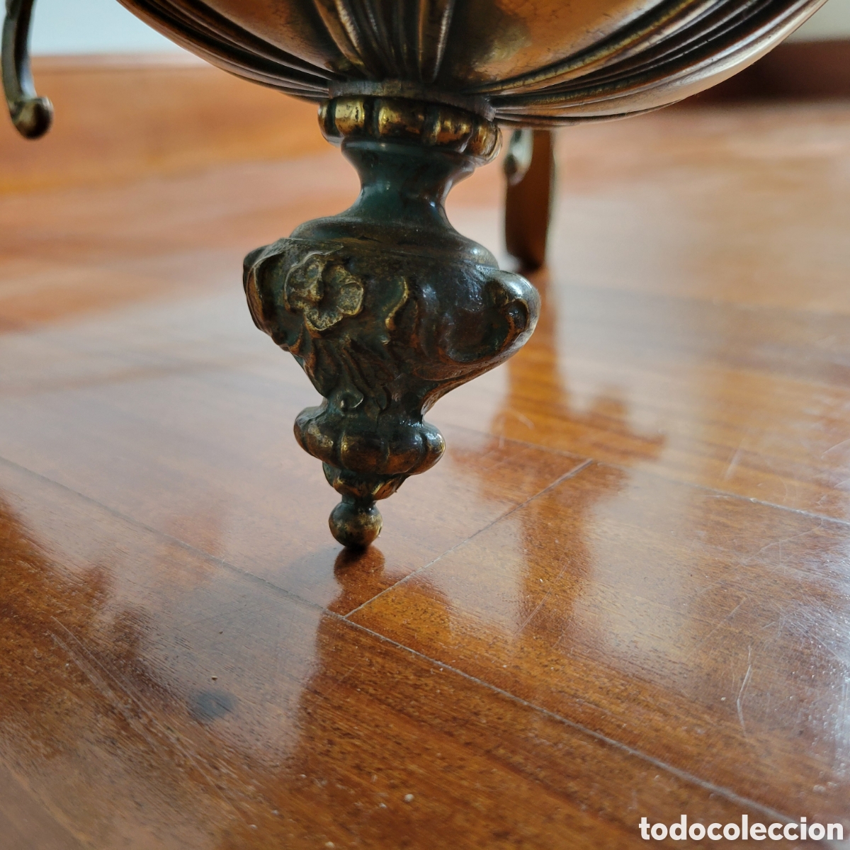 Antig&uuml;edades: L&aacute;mpara de bronce y lat&oacute;n vintage - Foto 4