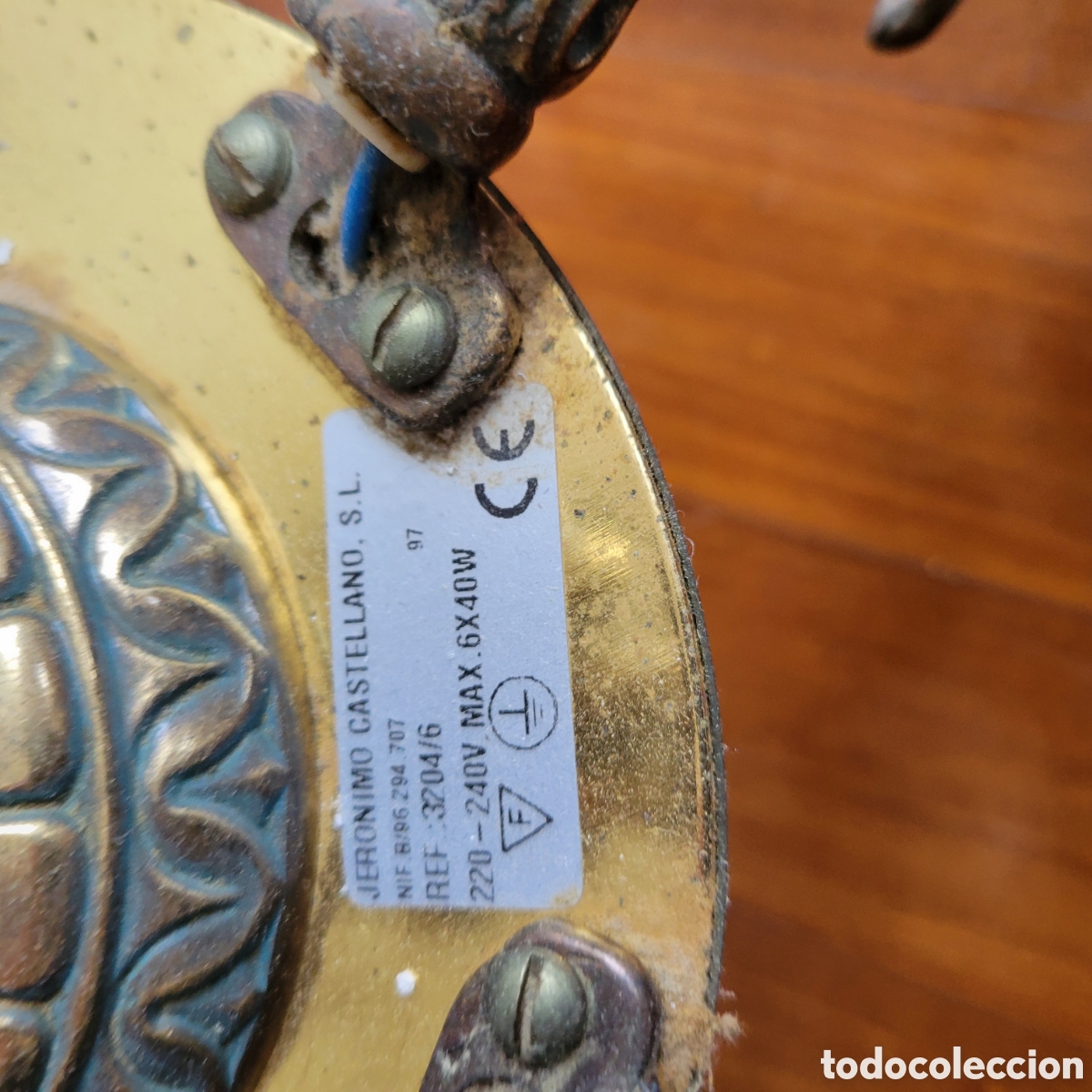 Antig&uuml;edades: L&aacute;mpara de bronce y lat&oacute;n vintage - Foto 5