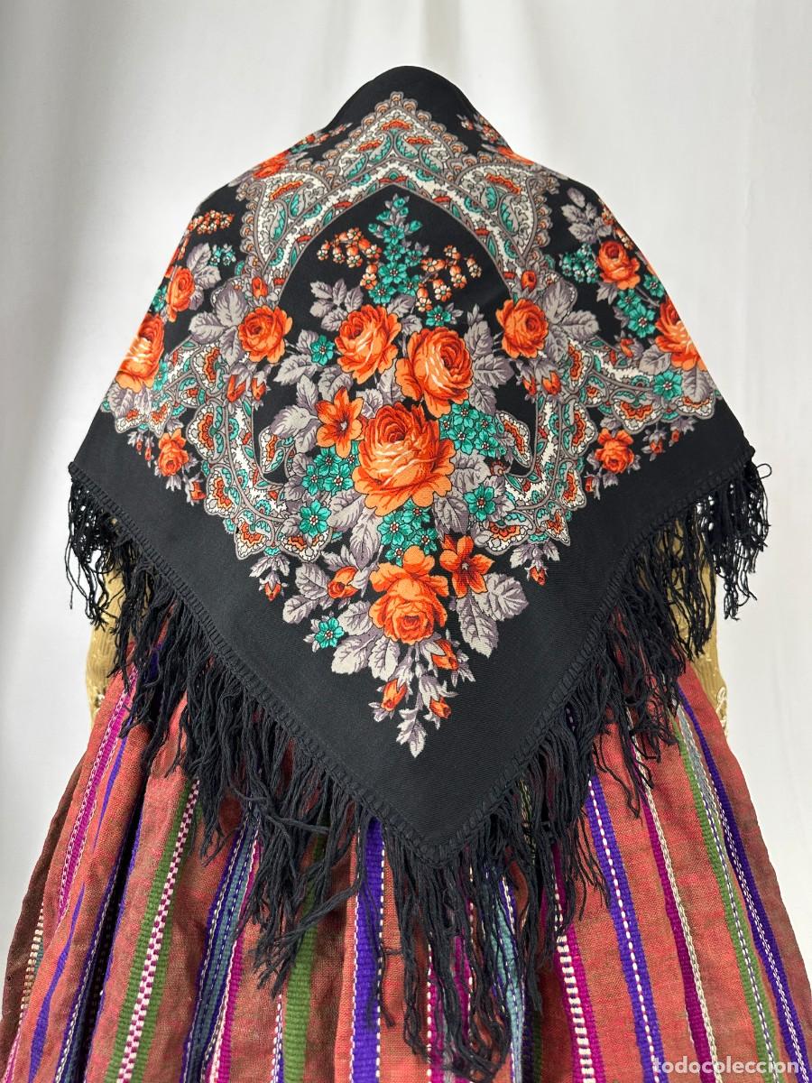 Antig&uuml;edades: Antiguo pa&ntilde;uelo de merino estampado - Foto 1