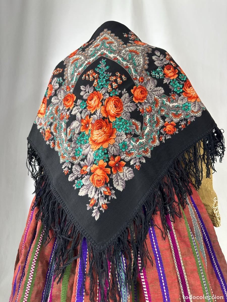 Antig&uuml;edades: Antiguo pa&ntilde;uelo de merino estampado - Foto 2