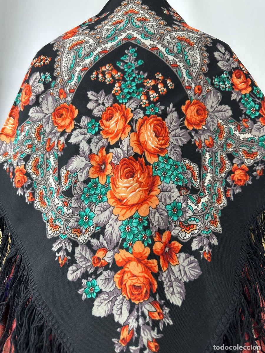 Antig&uuml;edades: Antiguo pa&ntilde;uelo de merino estampado - Foto 3