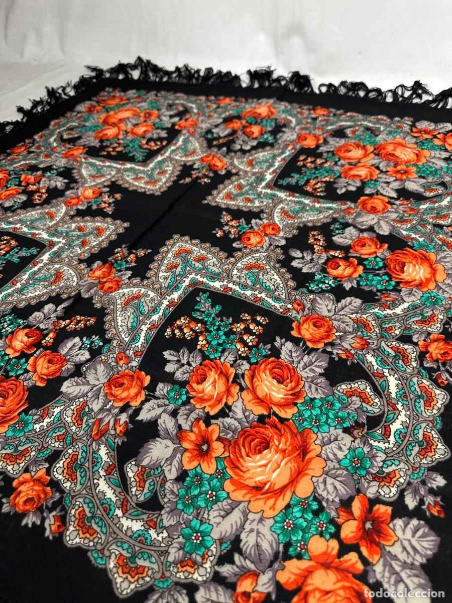 Antig&uuml;edades: Antiguo pa&ntilde;uelo de merino estampado - Foto 7