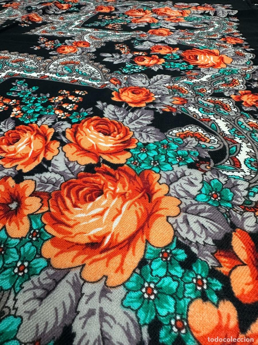 Antig&uuml;edades: Antiguo pa&ntilde;uelo de merino estampado - Foto 8