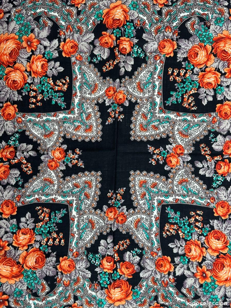 Antig&uuml;edades: Antiguo pa&ntilde;uelo de merino estampado - Foto 9