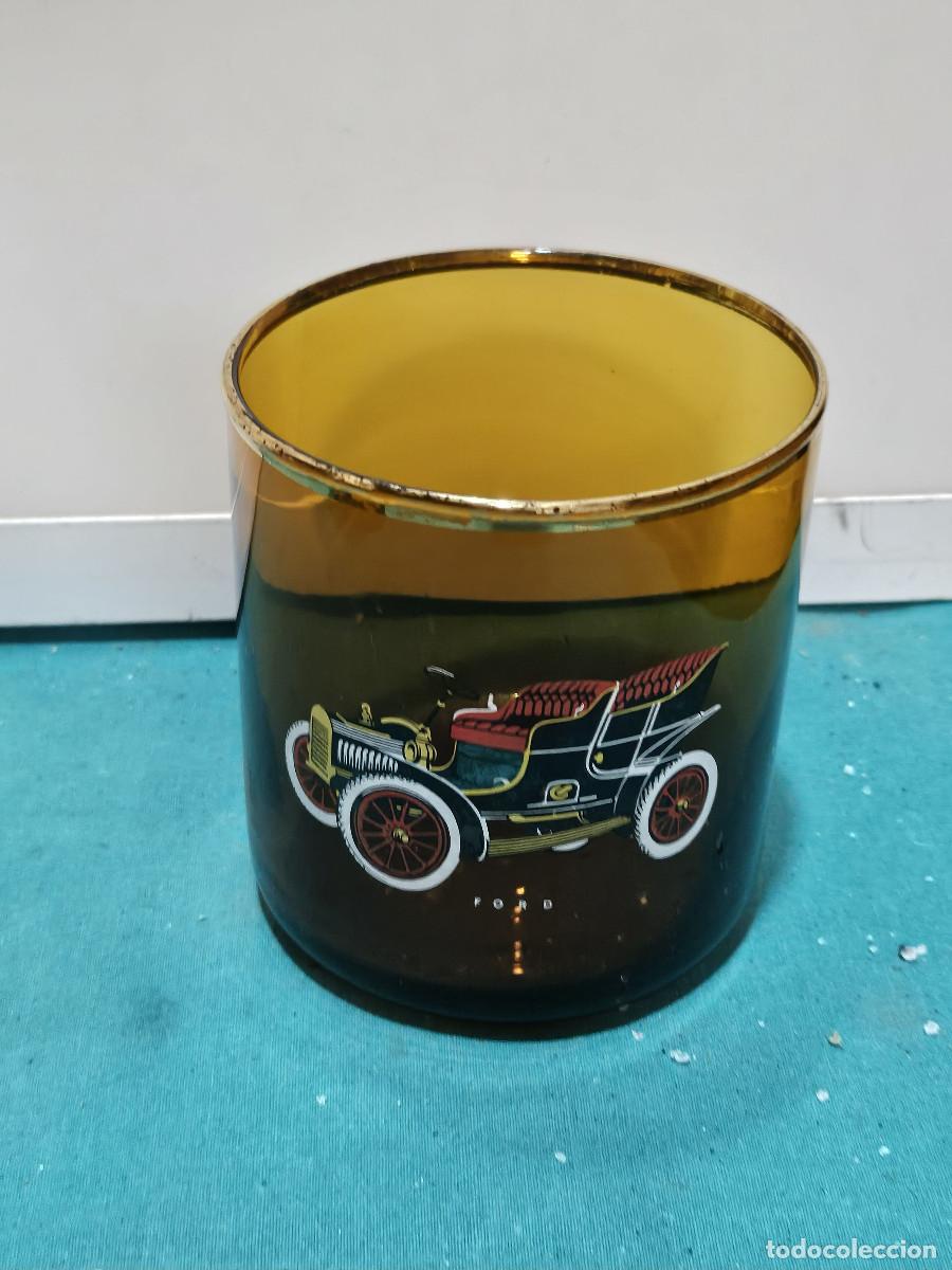 Antig&uuml;edades: vasos de cristal marron vintage - Foto 1