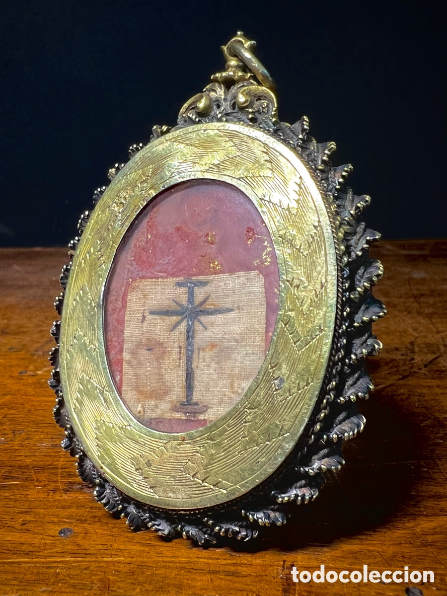 Antig&uuml;edades: Relicario de doble cara, plata, S.XVIII - Foto 1