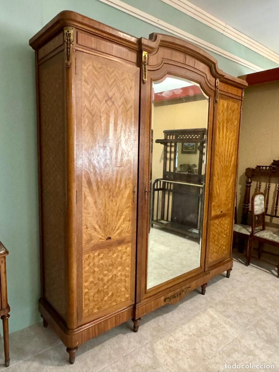 Antig&uuml;edades: Dormitorio Luis XV marqueter&iacute;a cama de 150 - Foto 14