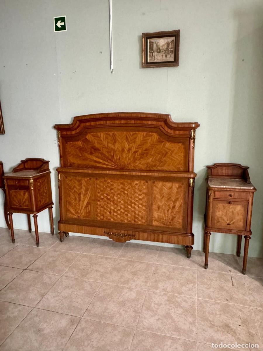 Antig&uuml;edades: Dormitorio Luis XV marqueter&iacute;a cama de 150 - Foto 15