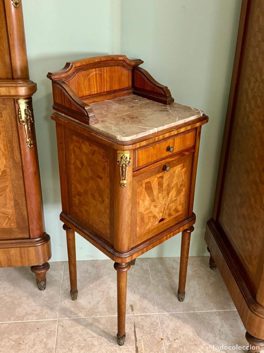 Antig&uuml;edades: Dormitorio Luis XV marqueter&iacute;a cama de 150 - Foto 16