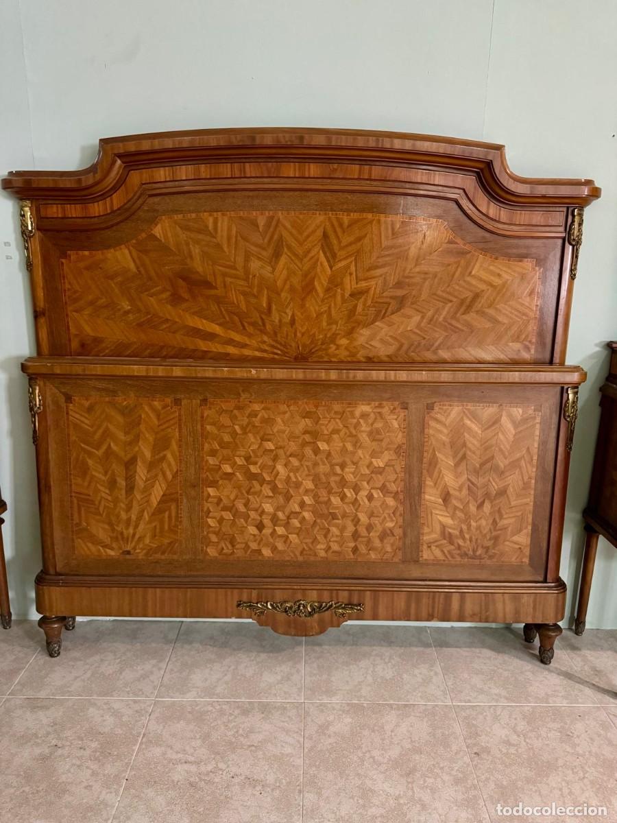 Antig&uuml;edades: Dormitorio Luis XV marqueter&iacute;a cama de 150 - Foto 17
