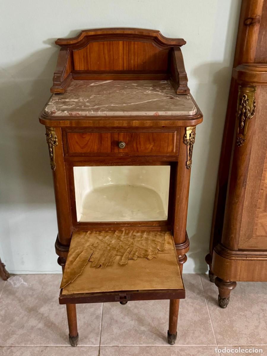 Antig&uuml;edades: Dormitorio Luis XV marqueter&iacute;a cama de 150 - Foto 18