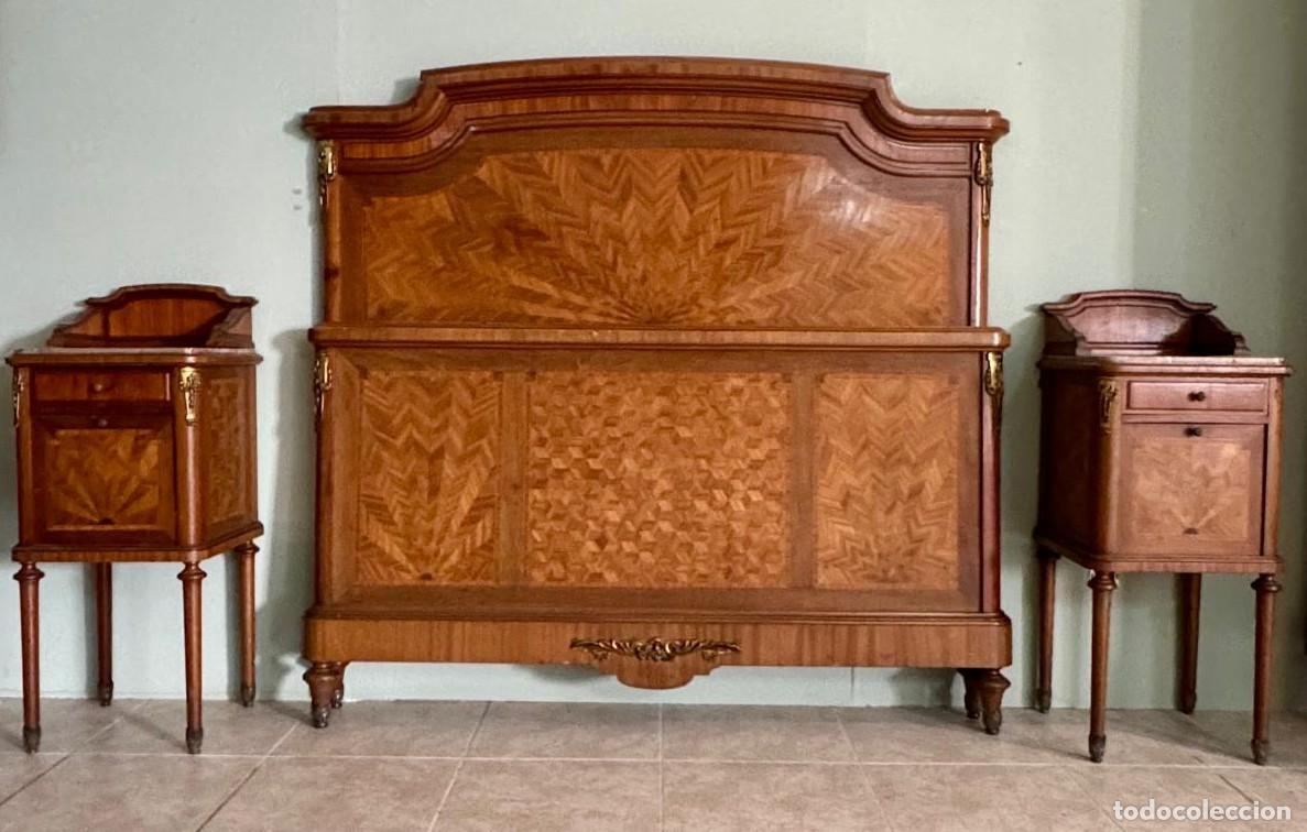 Antig&uuml;edades: Dormitorio Luis XV marqueter&iacute;a cama de 150 - Foto 20