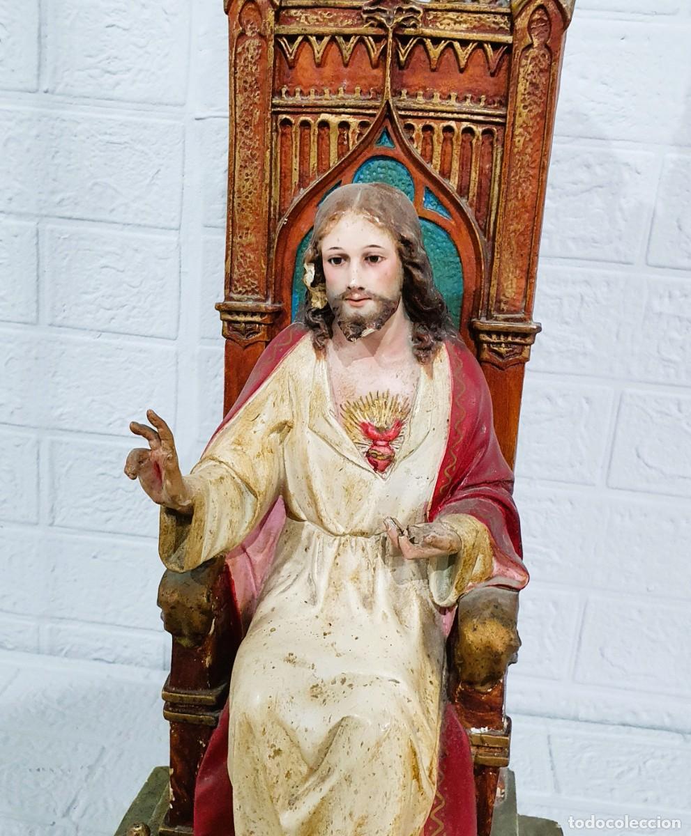 Antig&uuml;edades: Sagrado corazon antiguo de estuco - Foto 1