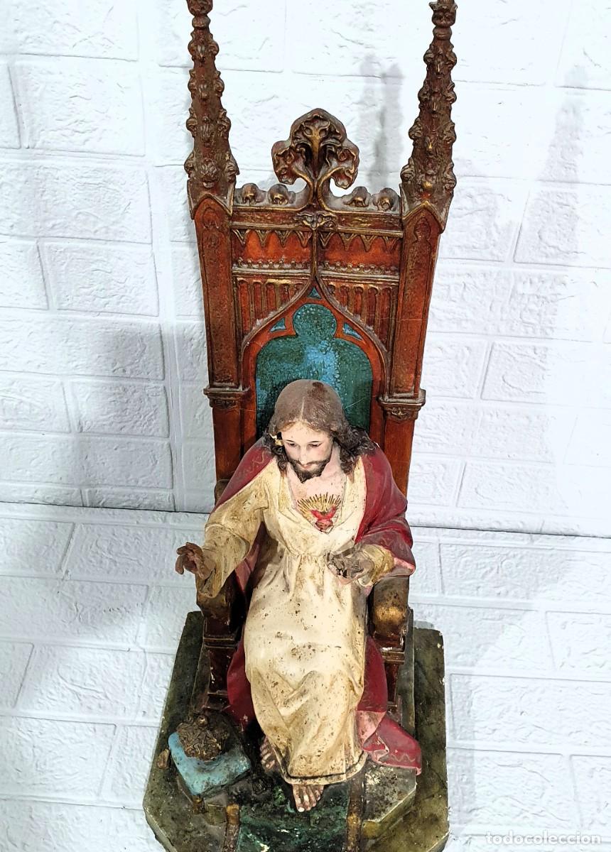 Antig&uuml;edades: Sagrado corazon antiguo de estuco - Foto 4