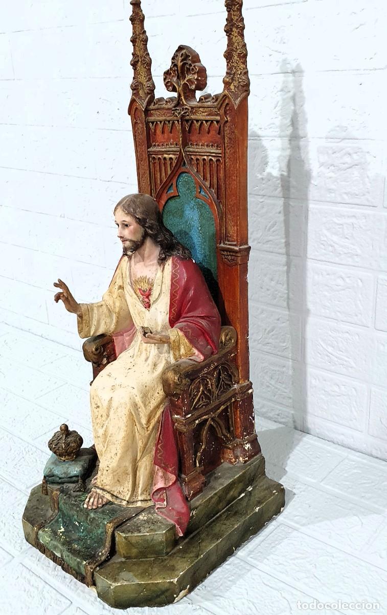 Antig&uuml;edades: Sagrado corazon antiguo de estuco - Foto 5