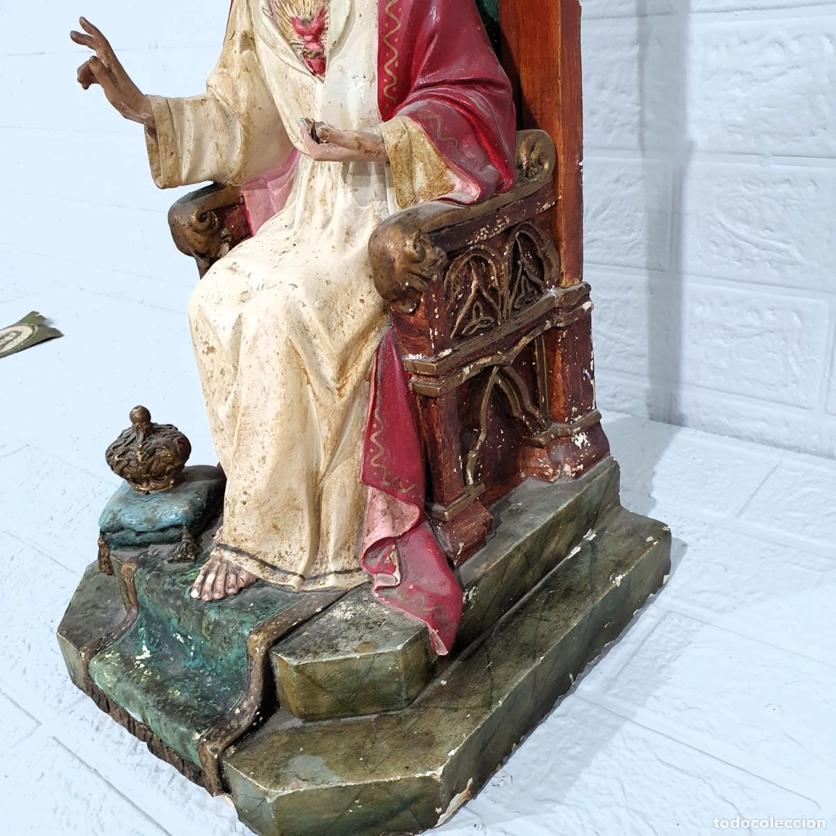 Antig&uuml;edades: Sagrado corazon antiguo de estuco - Foto 6