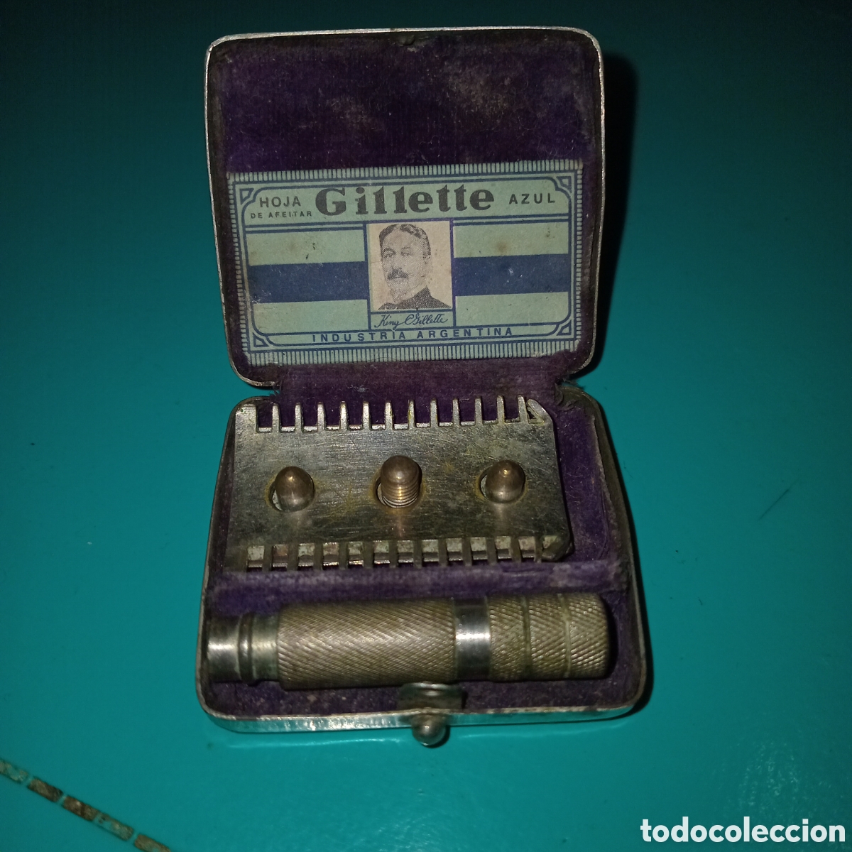 Oggetti Antichi: LA CAJITA,MIDE 0.05X0.04 MAQUINA DE AFEIRAR DE VUAJE