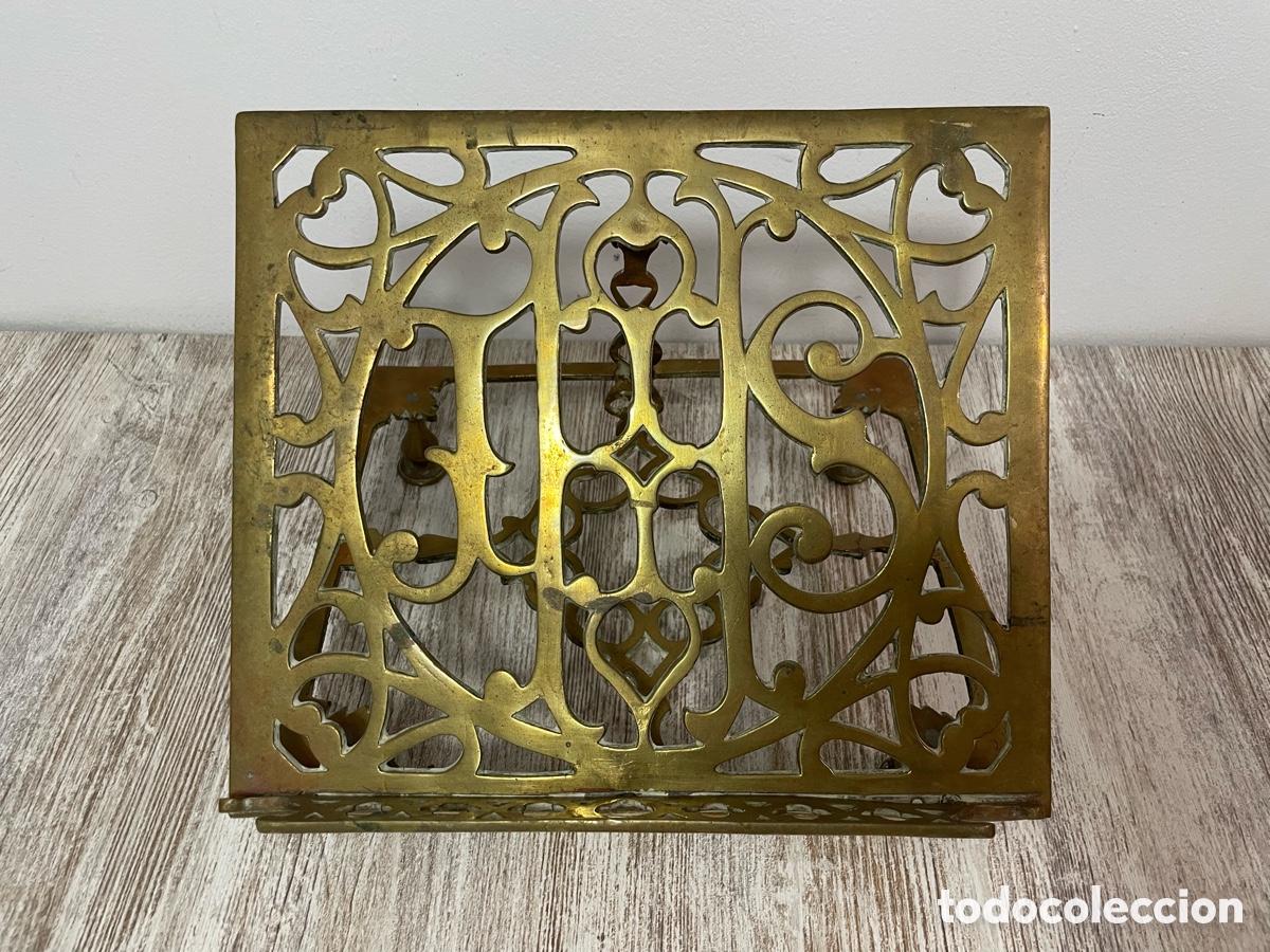 Antig&uuml;edades: ATRIL RELIGIOSO BRONCE - Foto 3