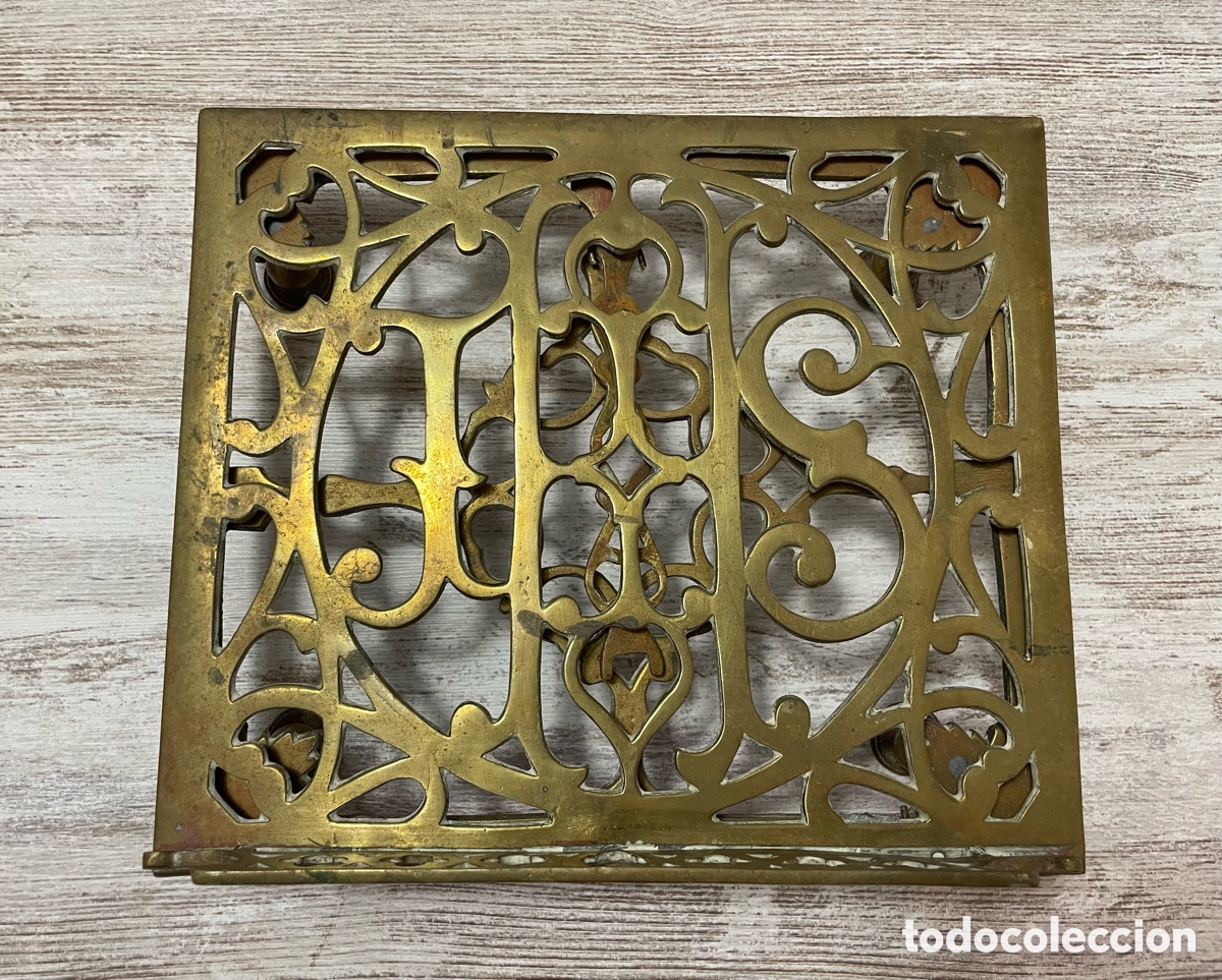 Antig&uuml;edades: ATRIL RELIGIOSO BRONCE - Foto 7