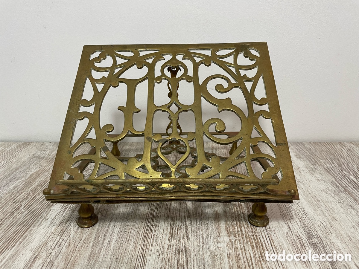 Antig&uuml;edades: ATRIL RELIGIOSO BRONCE - Foto 1