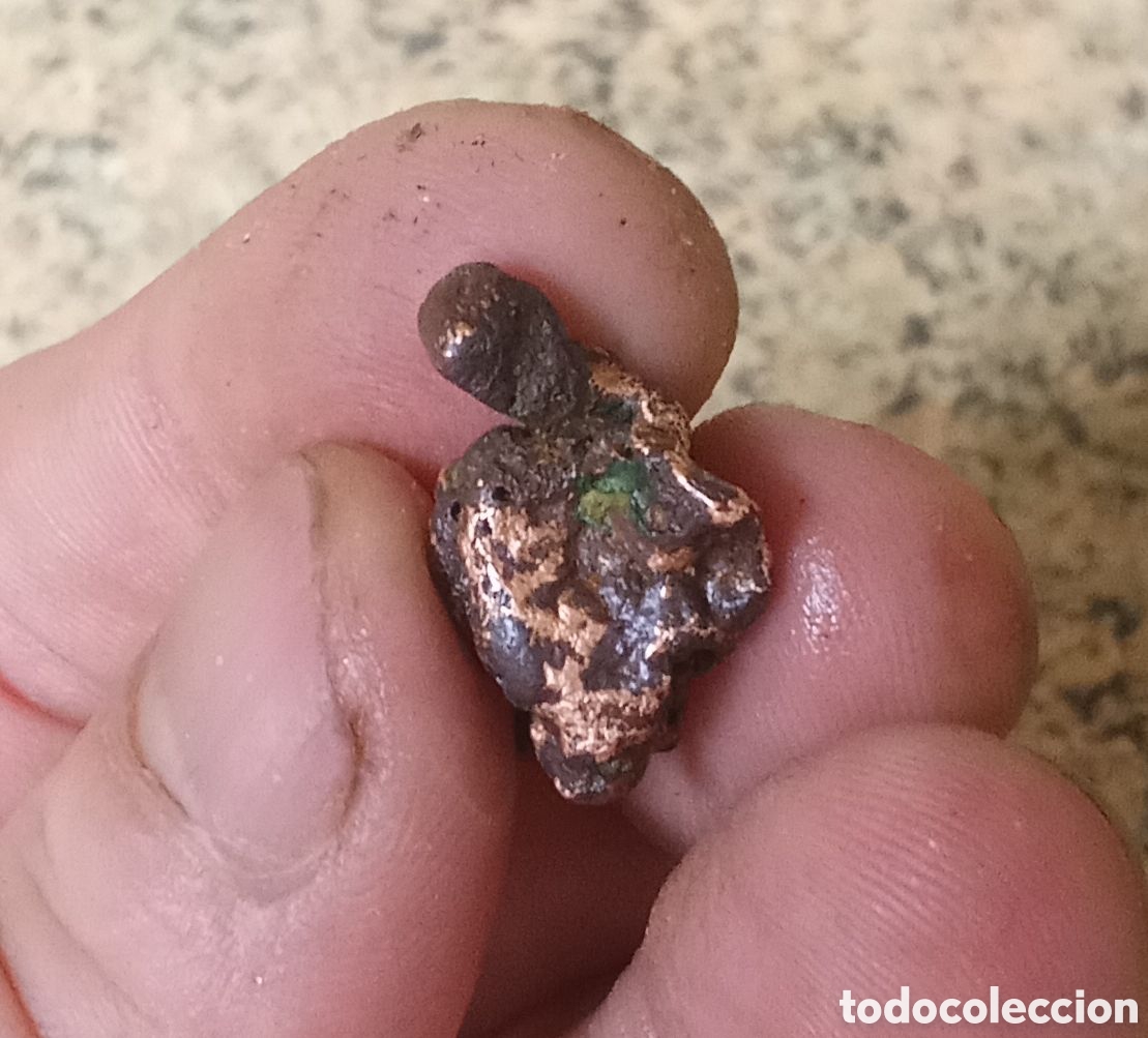 Antiquit&eacute;s: FIGURITA ANTIGUA DE P&Aacute;JARO RODEANDO UNA CALAVERA DE COBRE