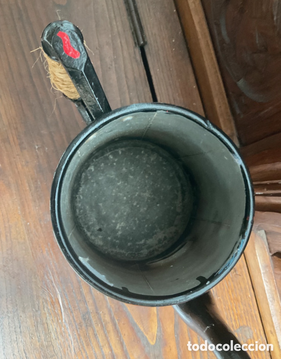 Antig&uuml;edades: Antigua cafetera de esmalte pintada a mano - Foto 3