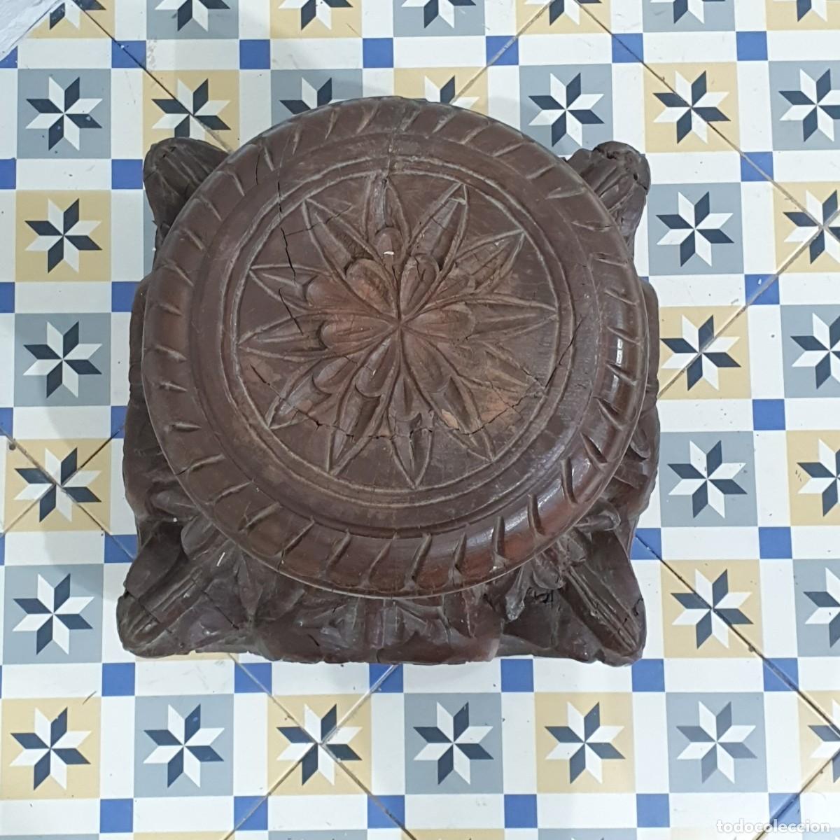 Antig&uuml;edades: Pedestal tallado en madera de una pieza - Foto 5