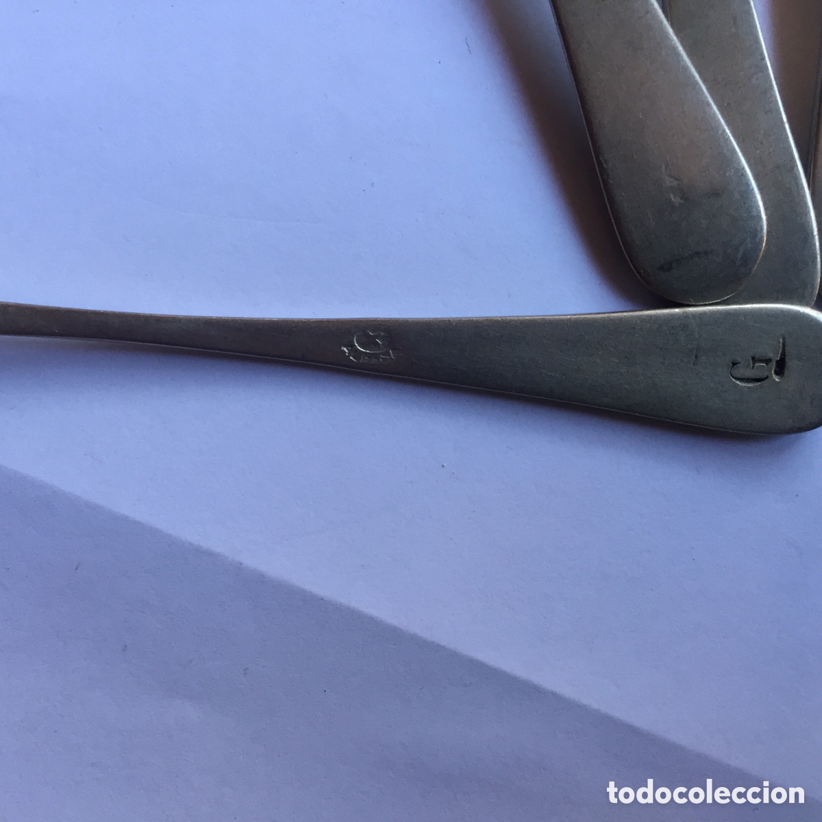 Antig&uuml;edades: CUCHARILLAS DE POSTRE ALPACA LOTE DE 11 - Foto 3