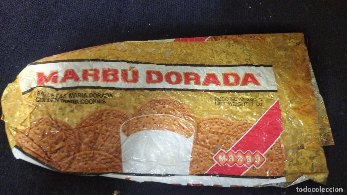 Antiguidades: Antiguo envoltorio Galletas Marbu Dorada - Marbu - 1986.