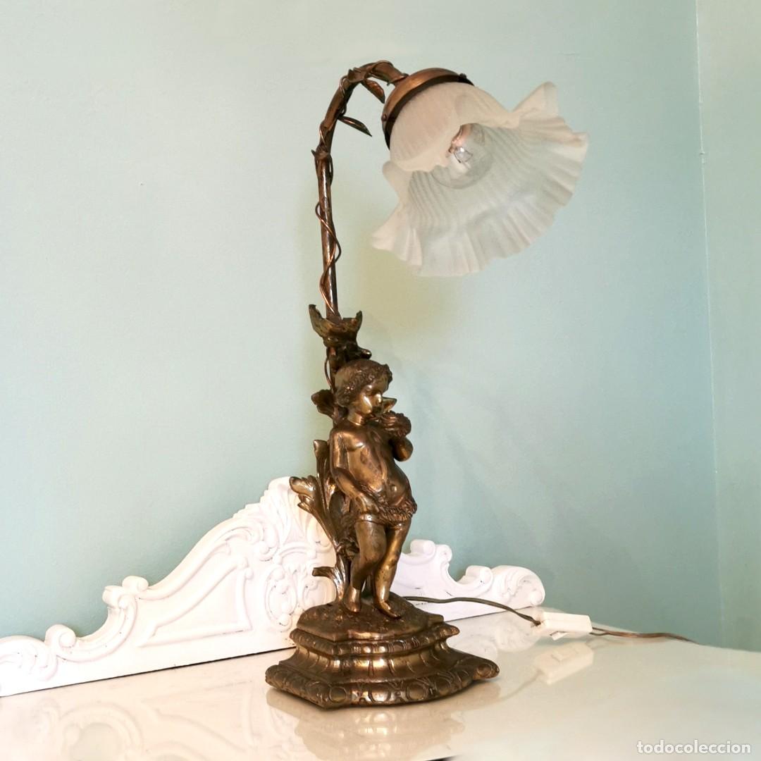 Antig&uuml;edades: ANTIGUA LAMPARA DE BRONCE - Foto 3