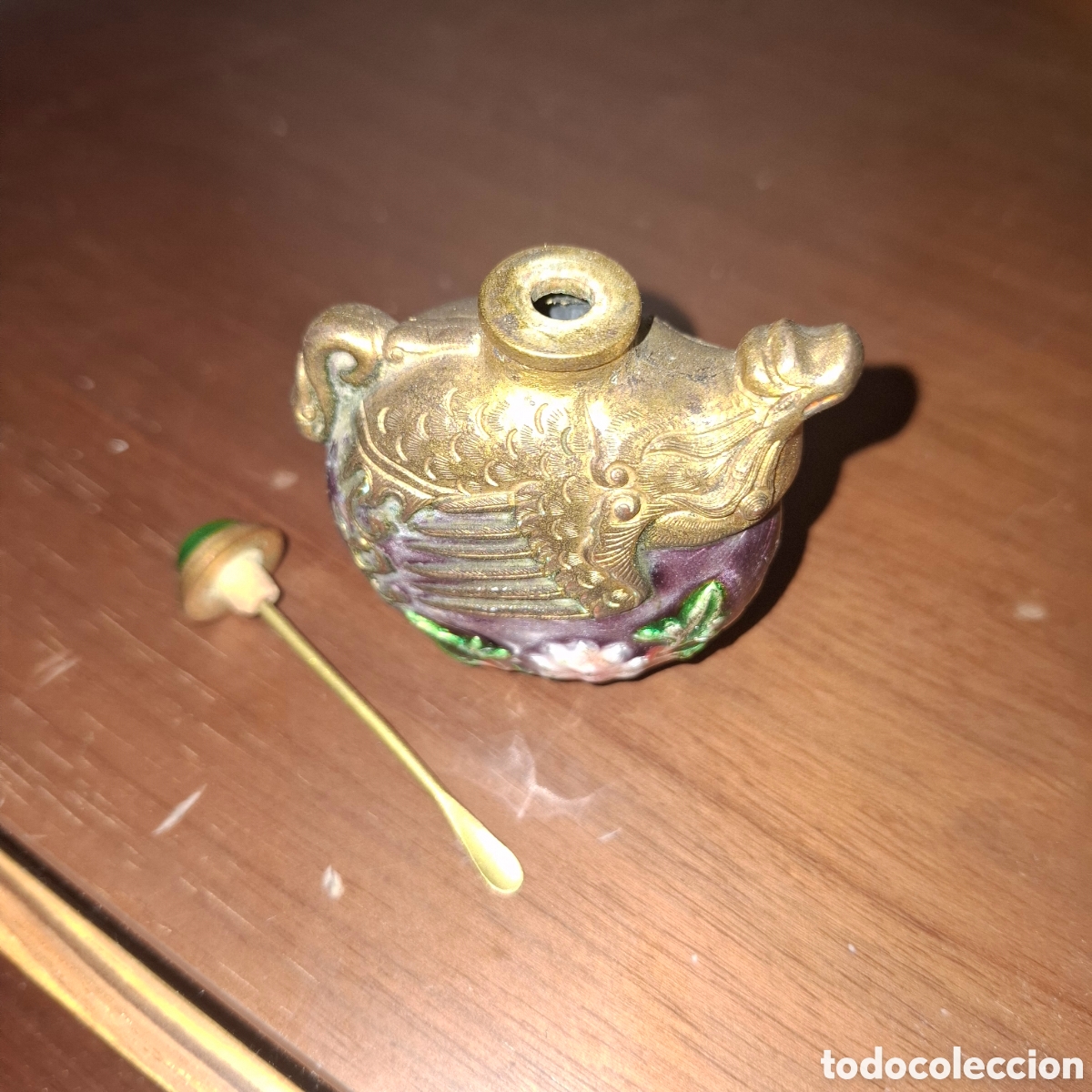 Antig&uuml;edades: Polvera antigua esmaltada (final siglo 19?) - Foto 2