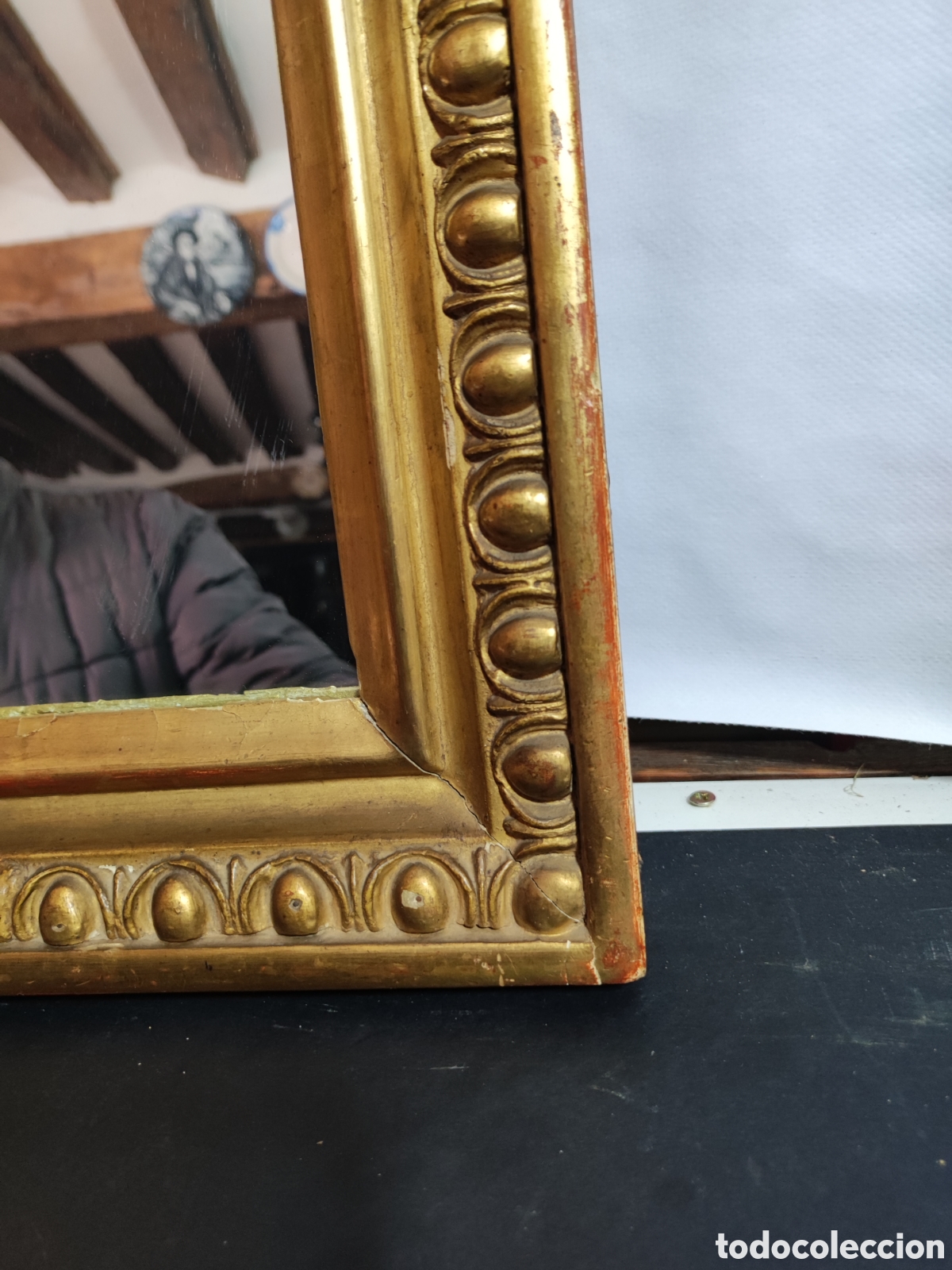 Antig&uuml;edades: Marco policromado madera y estuco - Foto 3