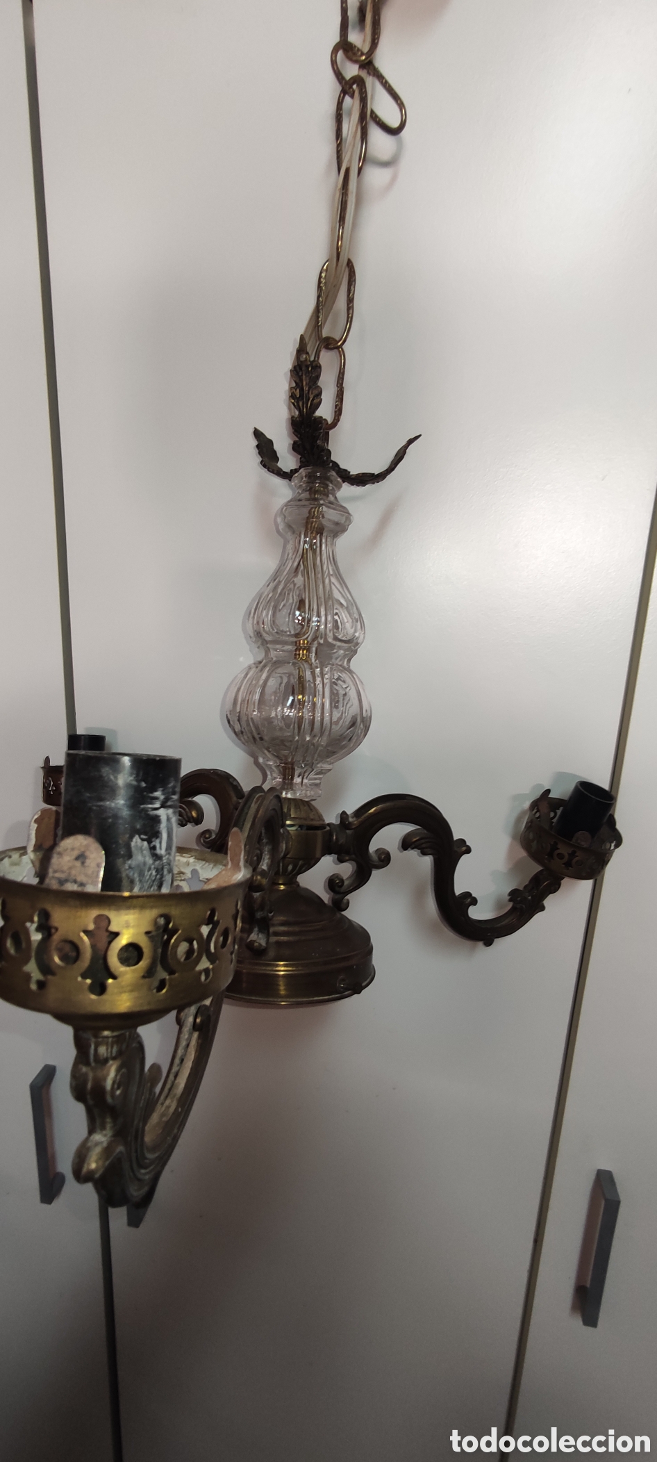 Antig&uuml;edades: A tigua lampara de lat&oacute;n - Foto 7
