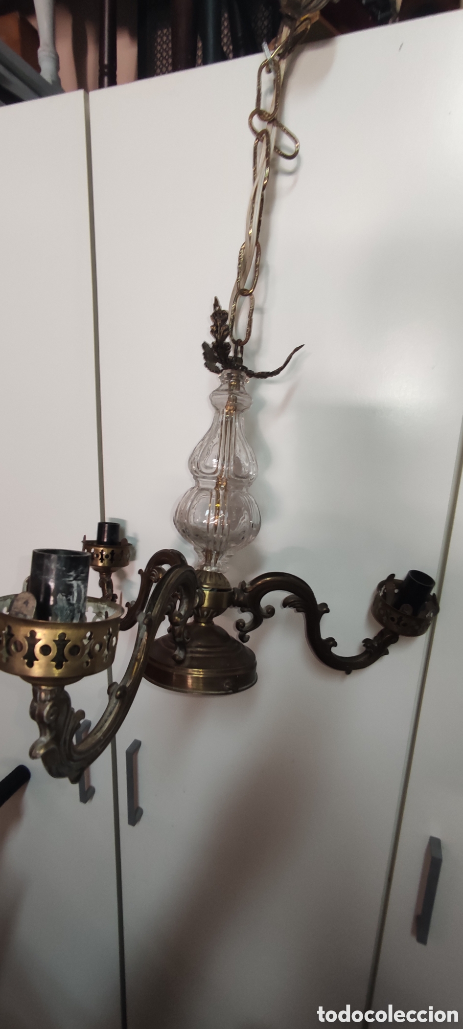 Antig&uuml;edades: A tigua lampara de lat&oacute;n - Foto 10