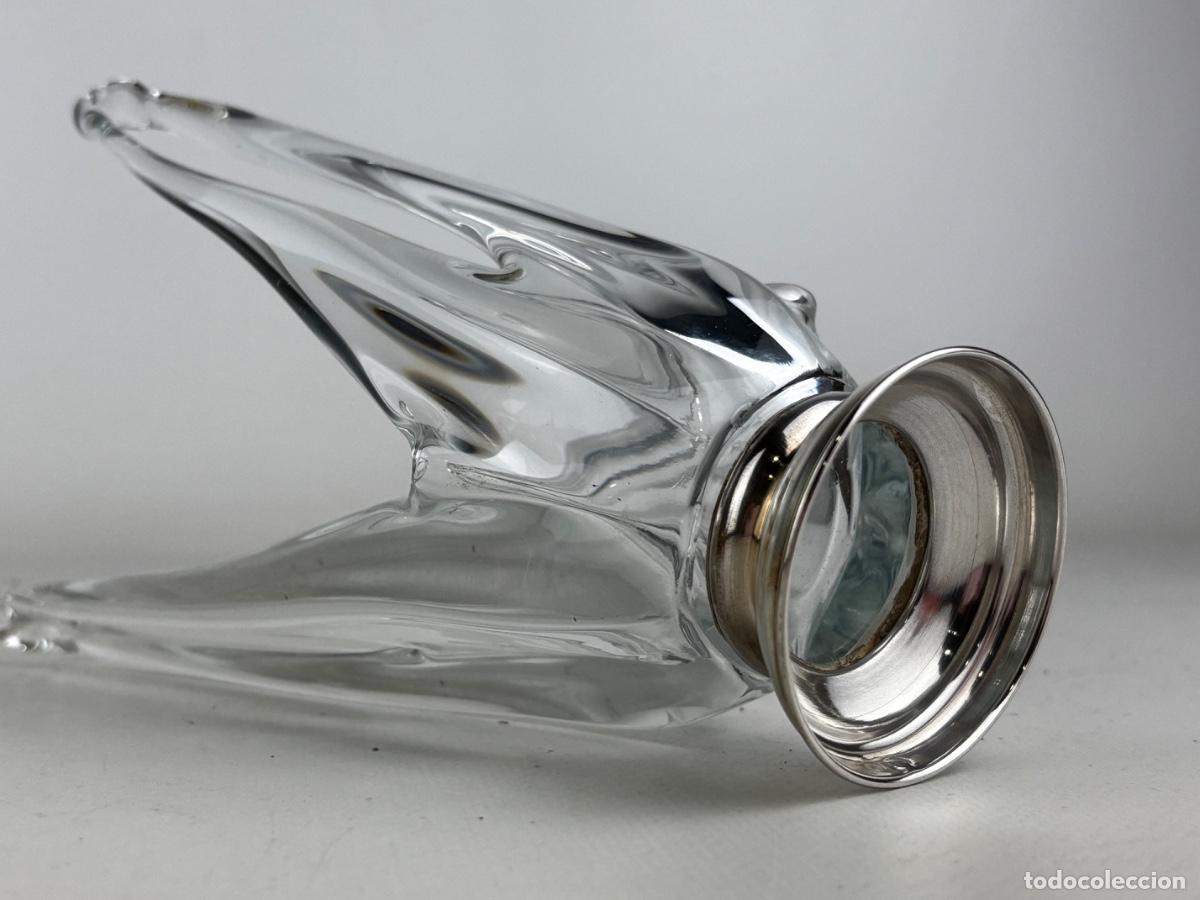 Antig&uuml;edades: PAREJA JARRONES DE CRISTAL DE MURANO Y BASE PLATA - Foto 4