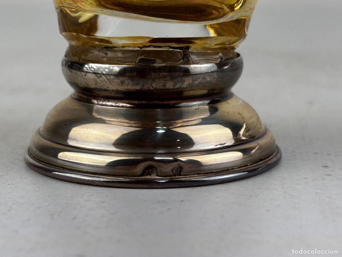 Antig&uuml;edades: PAREJA JARRONES DE CRISTAL DE MURANO Y BASE PLATA - Foto 5
