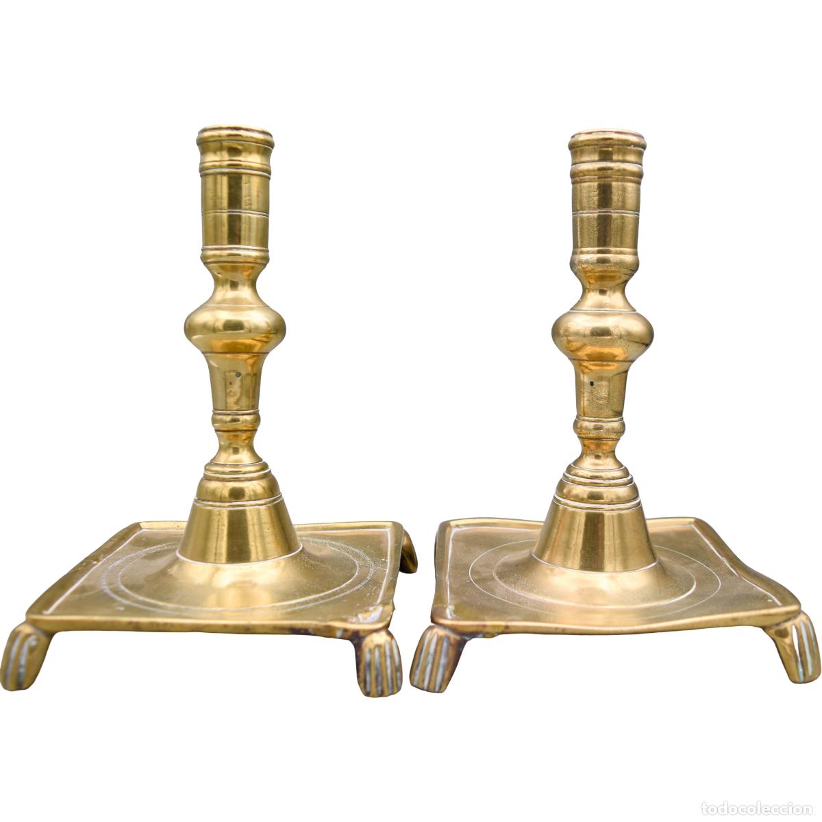 Antig&uuml;edades: Candeleros vascos de bronce - Foto 3