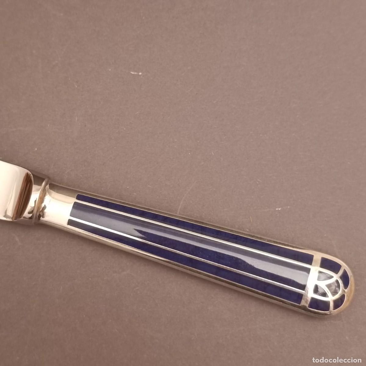 Antig&uuml;edades: CHRISTOFLE CUCHILLO TALISMAN EN LACA AZUL - Foto 8
