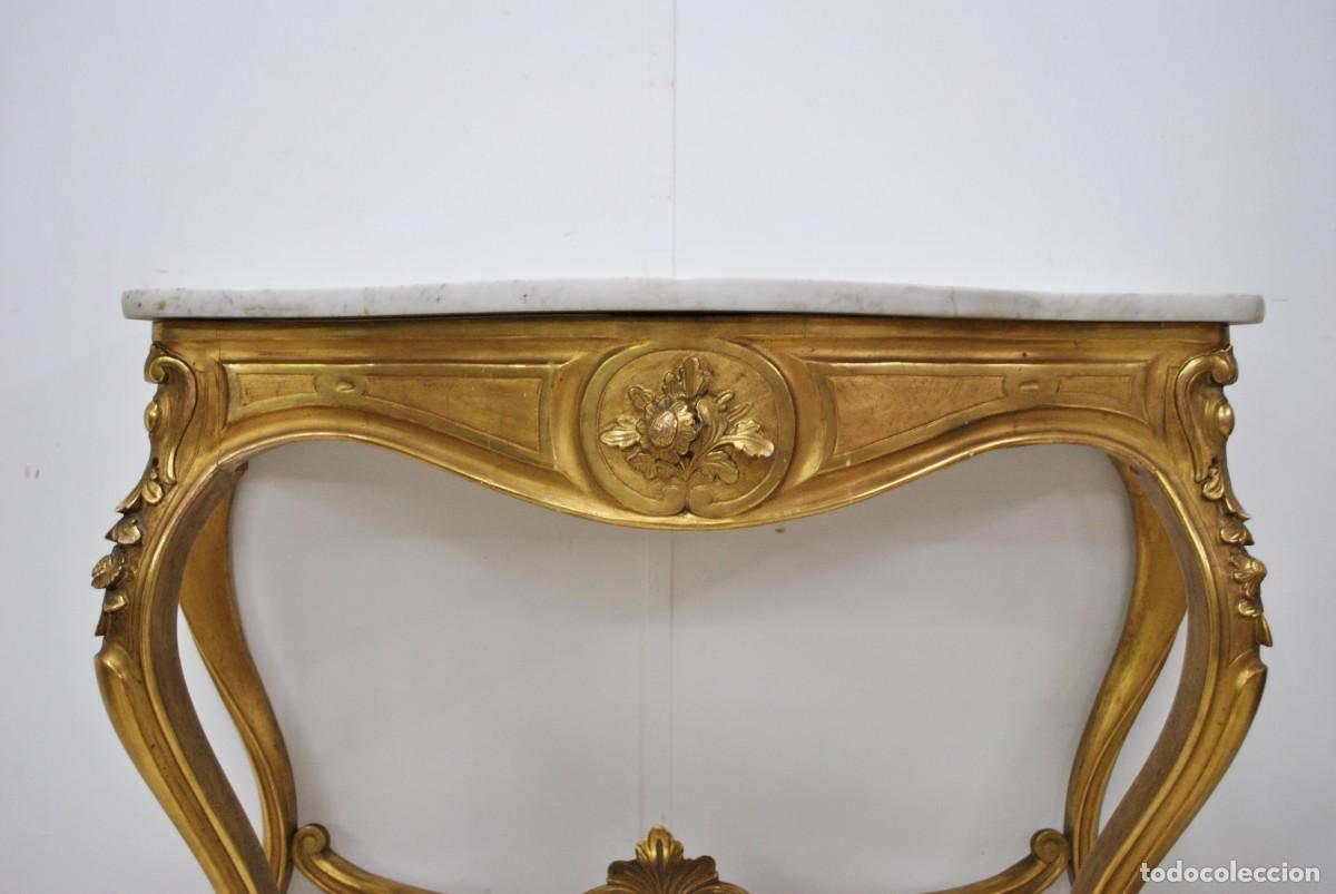 Antig&uuml;edades: CONSOLA TALLADA PAN DE ORO - Foto 3
